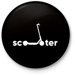 printfashion Scooter - Kitűző, hűtőmágnes - Fekete (13822961)