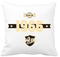 printfashion born-in-1966-cream-choco - Párnahuzat, Díszpárnahuzat - Fehér (623913)