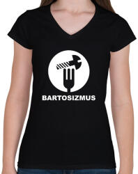 printfashion Bartosizmus - fehér - Női V-nyakú póló - Fekete (256584)