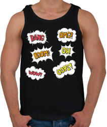 printfashion bang boom omg oops - Férfi atléta - Fekete (4722655)