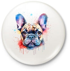 printfashion Francia bulldog - Kitűző, hűtőmágnes - Fehér (14023056)