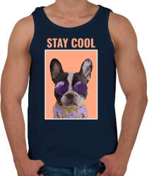 printfashion Stay Cool Frenchie - Férfi atléta - Sötétkék (11444114)