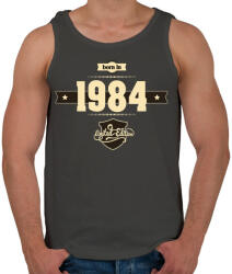 printfashion born-in-1984-cream-choco - Férfi atléta - Sötétszürke (630182)