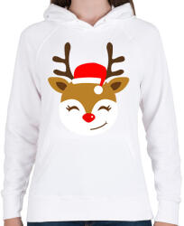 printfashion Rénszarvas - Női kapucnis pulóver - Fehér (11124528)