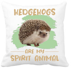 printfashion Hedgehogs are my spirit animal - Párnahuzat, Díszpárnahuzat - Fehér (7094768)