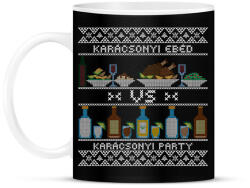 printfashion KARÁCSONYI EBÉD VS. PARTY - Bögre - Fekete (9556555)