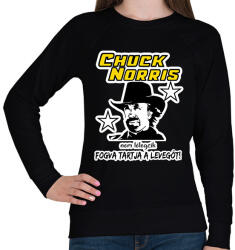 printfashion Chuck Norris nem lélegzik, fogva tartja a levegőt! - Női pulóver - Fekete (1267341)