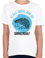 printfashion Az élet sokkal jobb egy sündisznóval - Gyerek póló - Fehér (7092230)