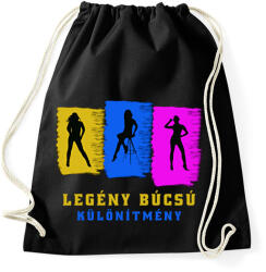 printfashion Legénybúcsú különítmény - Sportzsák, Tornazsák - Fekete (1502327)