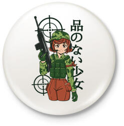 printfashion Anime katona - Kitűző, hűtőmágnes - Fehér (8465676)