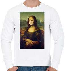 printfashion Mona Lisa protect yourself - Férfi pulóver - Fehér (2334142)