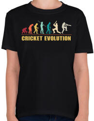 printfashion Cricket evolution - Gyerek póló - Fekete (15834412)