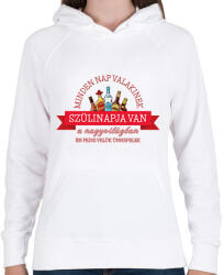 printfashion Velük ünnepelek - Női kapucnis pulóver - Fehér (9462354)