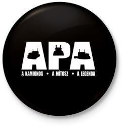 printfashion Kamionos apa - Kitűző, hűtőmágnes - Fekete (3096179)