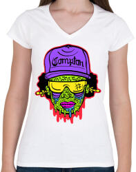 printfashion Eazy-E - Női V-nyakú póló - Fehér (2279742)