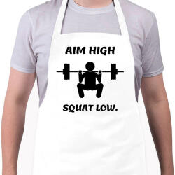 printfashion Aim high. Squat low. - Kötény - Fehér (4910835)