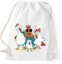 printfashion Kakas és csirkék - Sportzsák, Tornazsák - Fehér (14103152)