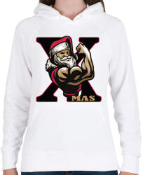 printfashion Mikulás kigyúrva XMAS - Női kapucnis pulóver - Fehér (11518701)