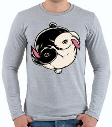 printfashion Nyuszi Jin Jang - Férfi hosszú ujjú póló - Sport szürke (4779899)