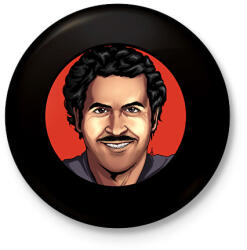 printfashion Pablo Escobar - Kitűző, hűtőmágnes - Fekete (3103401)