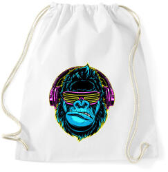 printfashion Gorilla DJ - Sportzsák, Tornazsák - Fehér (2957220)