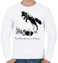 printfashion Quick brown fox - Férfi pulóver - Fehér (232771)