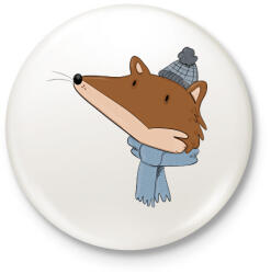 printfashion Róka fej - Kitűző, hűtőmágnes - Fehér (12008782)