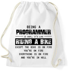 printfashion Being a programmer (black) - Sportzsák, Tornazsák - Fehér (7240271)