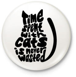 printfashion Cica gazdi - Kitűző, hűtőmágnes - Fehér (3081648)