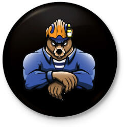 printfashion Rescue Bear - Kitűző, hűtőmágnes - Fekete (3094462)