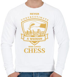 printfashion A woman who loves chess - Férfi pulóver - Fehér (7451707)
