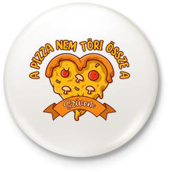 printfashion A pizza nem töri össze - Kitűző, hűtőmágnes - Fehér (9403165)