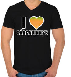 printfashion I Love Sárgadinnye - Férfi V-nyakú póló - Fekete (16366563)