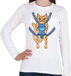 printfashion Mérges macska - Női hosszú ujjú póló - Fehér (4168108)
