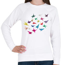 printfashion Origami madarak - Női pulóver - Fehér (14590785)