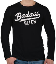 printfashion Badass b*tch - Férfi hosszú ujjú póló - Fekete (2114863)