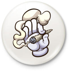 printfashion Cigiző kéz - Kitűző, hűtőmágnes - Fehér (3090060)