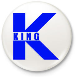 printfashion KING - Kitűző, hűtőmágnes - Fehér (3080389)