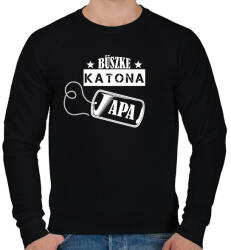 printfashion Büszke katona apa - Férfi pulóver - Fekete (7700112)
