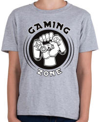 printfashion Gaming zone - Gyerek póló - Sport szürke (4831813)