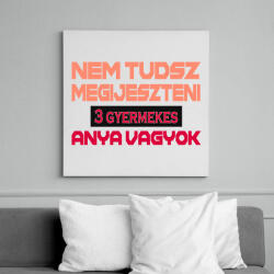 printfashion 3 gyermekes anya vagyok - Vászonkép - Fehér (6631041)
