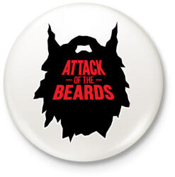 printfashion szakáll-attack. . . - Kitűző, hűtőmágnes - Fehér (4152998)