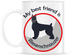 printfashion My best friend - Riesenschnauzer - Bögre - Fehér (6299114)