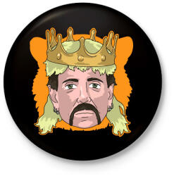 printfashion Tiger King - Kitűző, hűtőmágnes - Fekete (3103395)