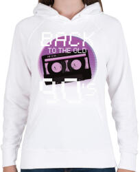 printfashion 90-es évek - Női kapucnis pulóver - Fehér (5188759)