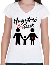 printfashion Nagytesó leszek - Női V-nyakú póló - Fehér (13772551)