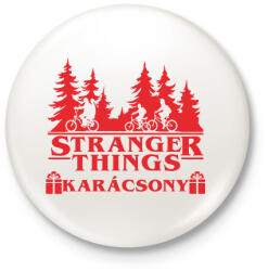printfashion Stranger Things karácsony - Kitűző, hűtőmágnes - Fehér (10945873)