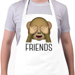 printfashion 3 majom - friends - Kötény - Fehér (4907441)