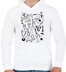 printfashion Stick nd poke - Férfi kapucnis pulóver - Fehér (1947373)