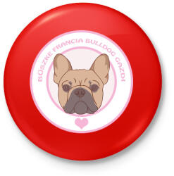 printfashion Büszke gazdi: Francia bulldog - Kitűző, hűtőmágnes - Piros (3626555)